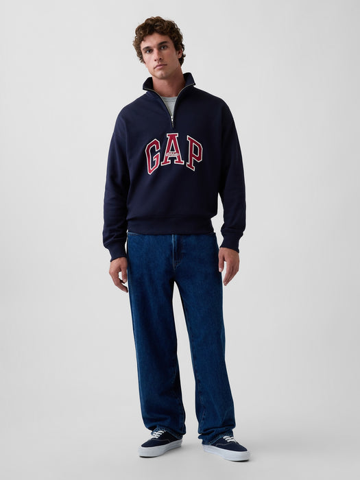 Heavyweight Oversized Logo Half-Zip Pullover