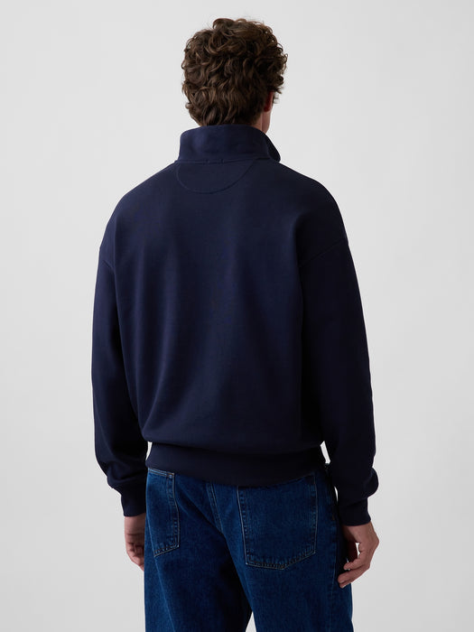 Heavyweight Oversized Logo Half-Zip Pullover