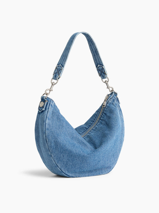 Denim Crescent Bag