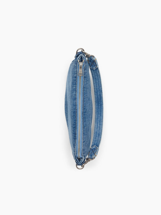 Small Denim Crescent Crossbody