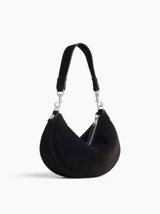 Small Vegan Suede Crescent Crossbody