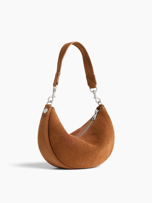Small Vegan Suede Crescent Crossbody