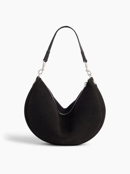 Vegan Suede Crescent Bag