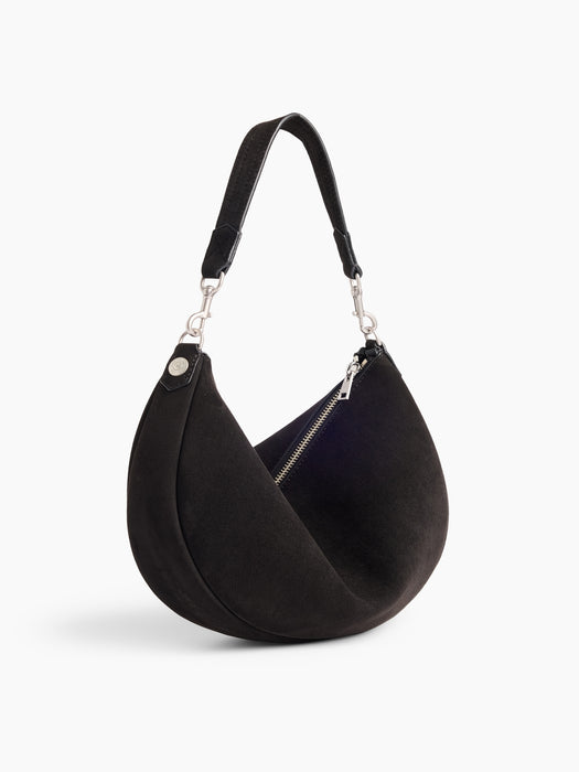 Vegan Suede Crescent Bag
