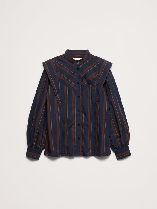 Cotton Layered-Collar Shirt