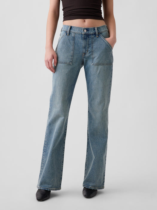 Mid Rise Relaxed Flare Jeans