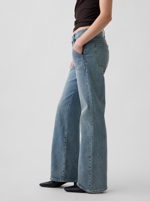 Mid Rise Relaxed Flare Jeans