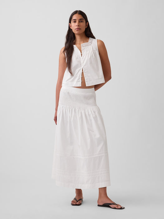Poplin Pintuck Shell Top