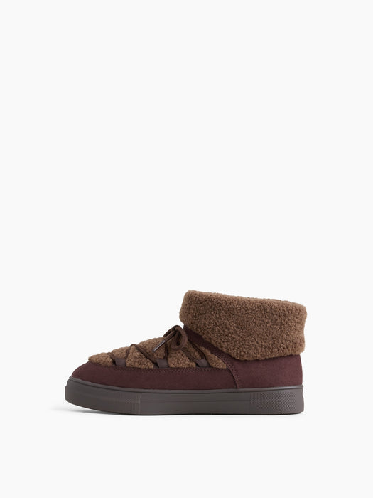 Kids Sherpa & Vegan Suede Snow Boots