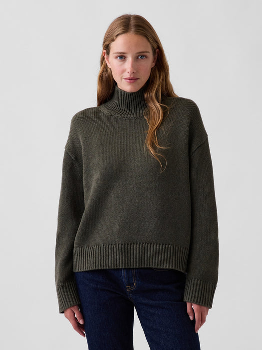 100% Cotton Oversized Mockneck Sweater