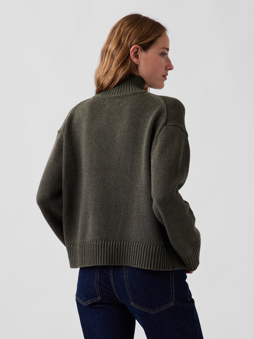 100% Cotton Oversized Mockneck Sweater