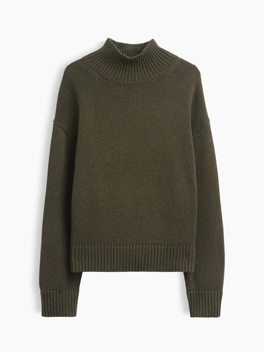 100% Cotton Oversized Mockneck Sweater