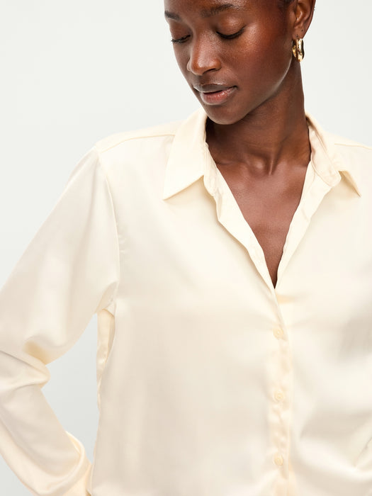 Satin Button-Down Shirt