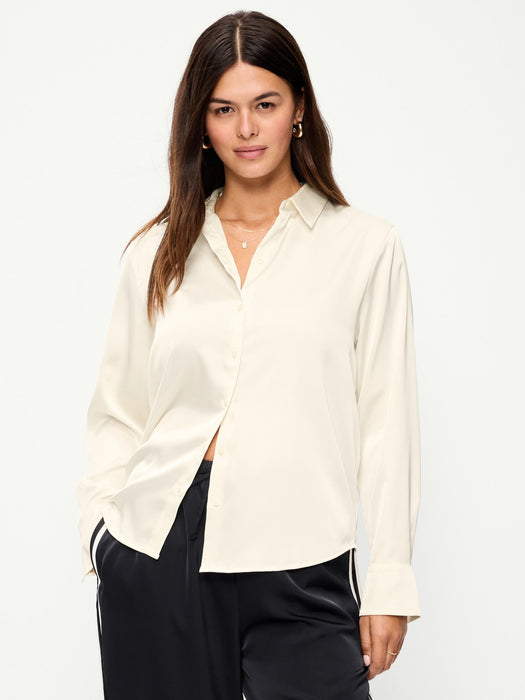 Satin Button-Down Shirt