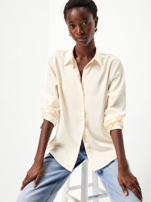 Satin Button-Down Shirt