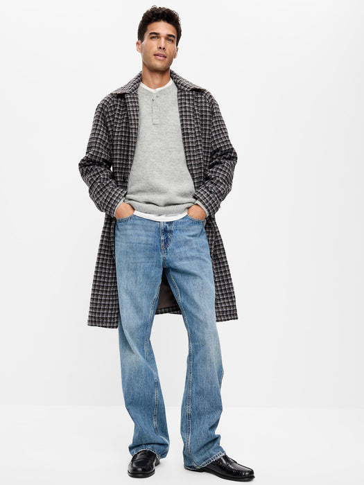 Wool-Blend Henley Sweater