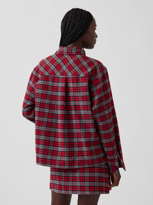Wool-Blend Plaid Shirt Jacket