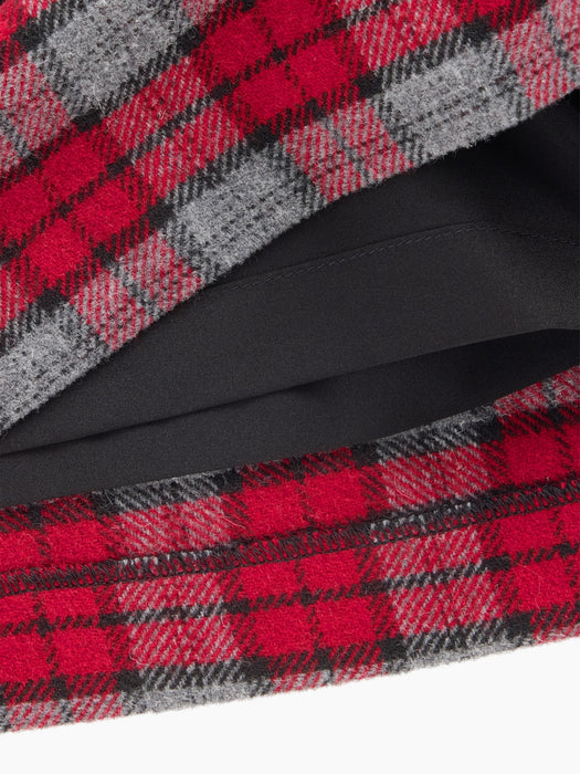 Wool-Blend Plaid Belted Mini Skort