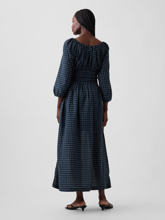 Voile Smocked-Waist Maxi Dress