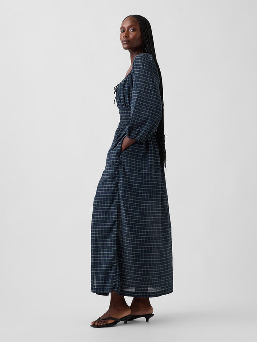Voile Smocked-Waist Maxi Dress