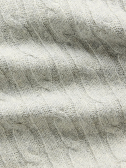 CashSoft Cable-Knit Zip Cardigan