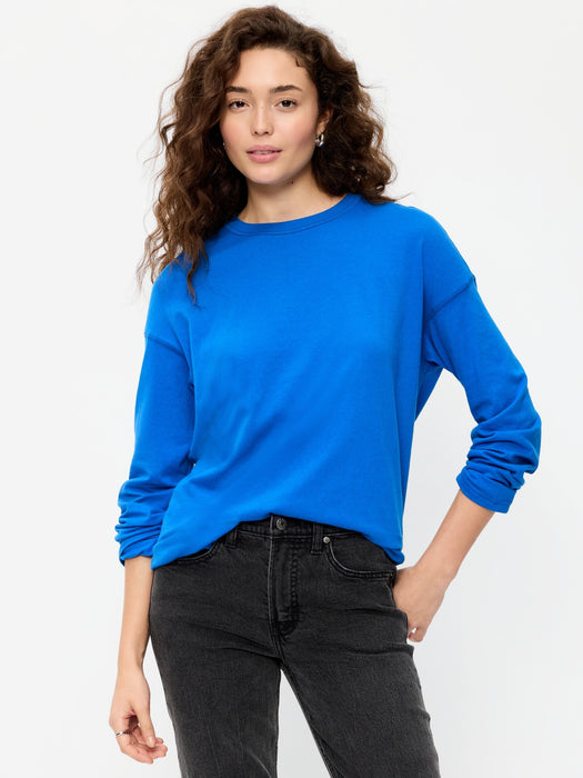 Oversized EveryWear Long-Sleeve Tunic T-Shirt
