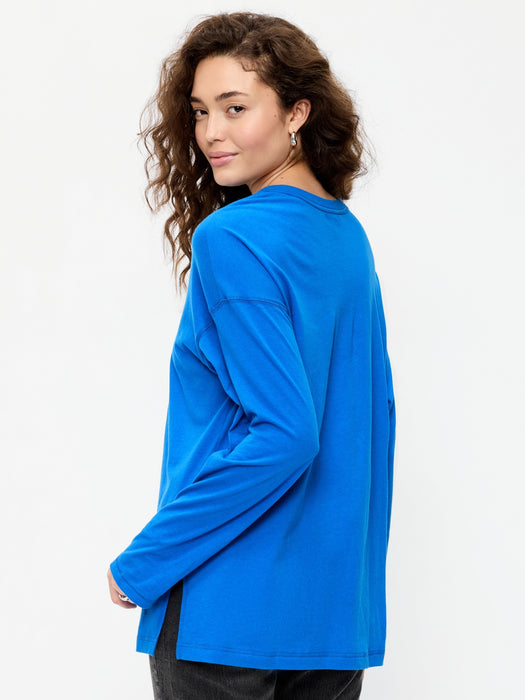 Oversized EveryWear Long-Sleeve Tunic T-Shirt