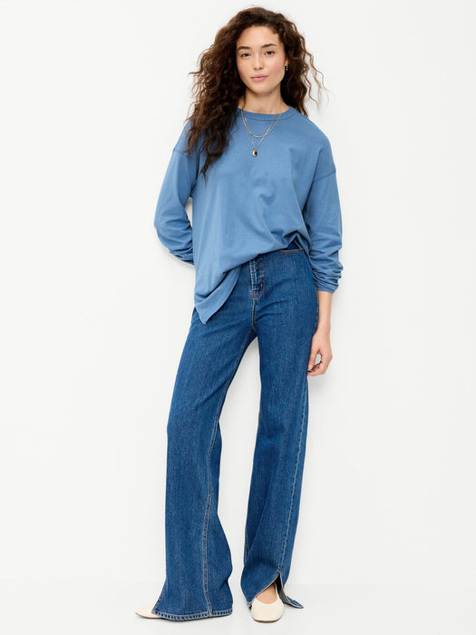 Oversized EveryWear Long-Sleeve Tunic T-Shirt