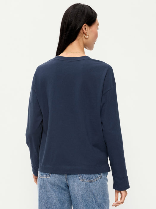 Vintage Long-Sleeve Crew-Neck T-Shirt