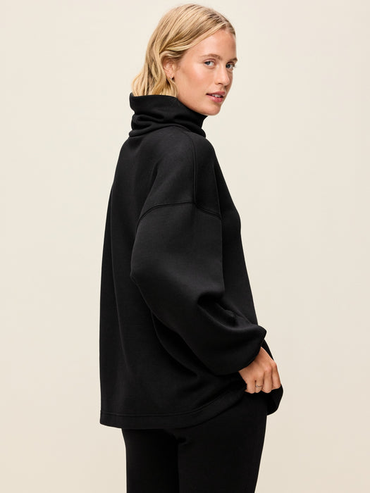 Oversized Bounce Fleece Funnel-Neck Tunic
