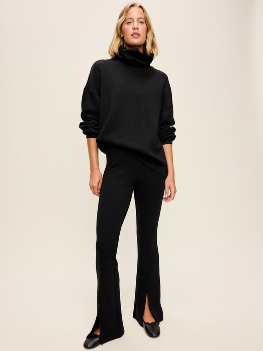 Oversized Bounce Fleece Funnel-Neck Tunic