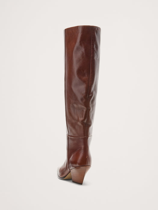 Italian Leather Knee-High Boot