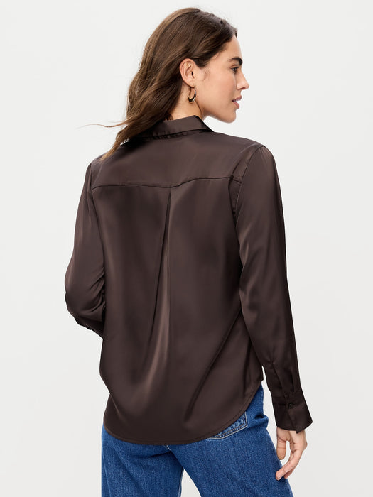 Satin Button-Down Shirt