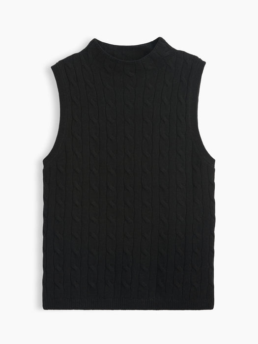 CashSoft Cable-Knit Sweater Vest
