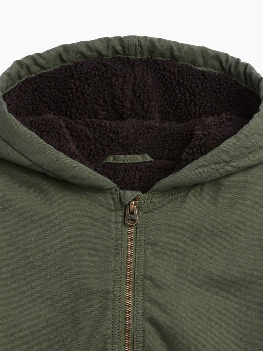 Kids Sherpa-Lined Hooded Canvas Jacket