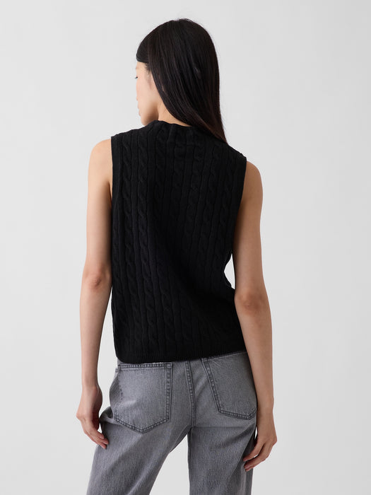 CashSoft Cable-Knit Sweater Vest