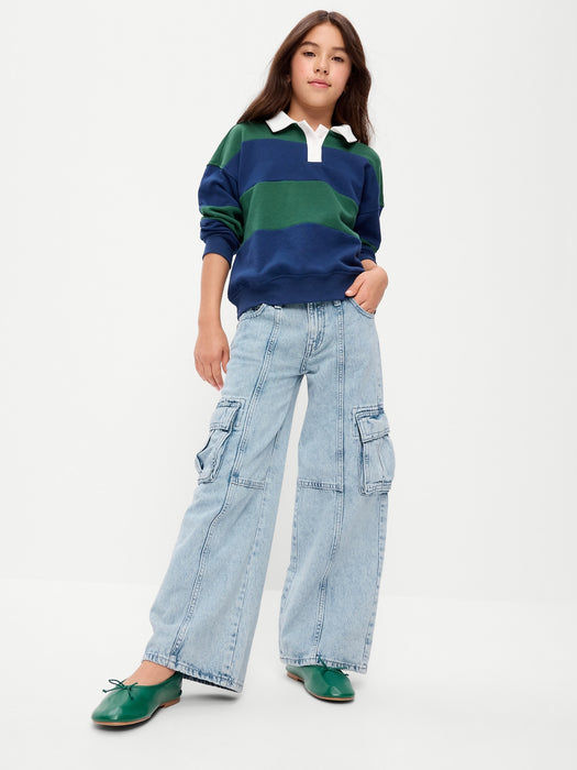 High-Waisted Super Baggy Wide-Leg Cargo Jeans for Girls