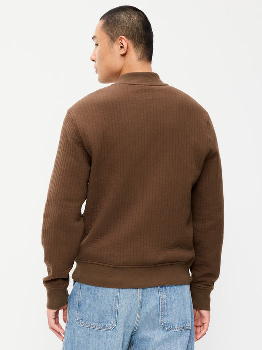 Quilted Fleece Bomber Jacket