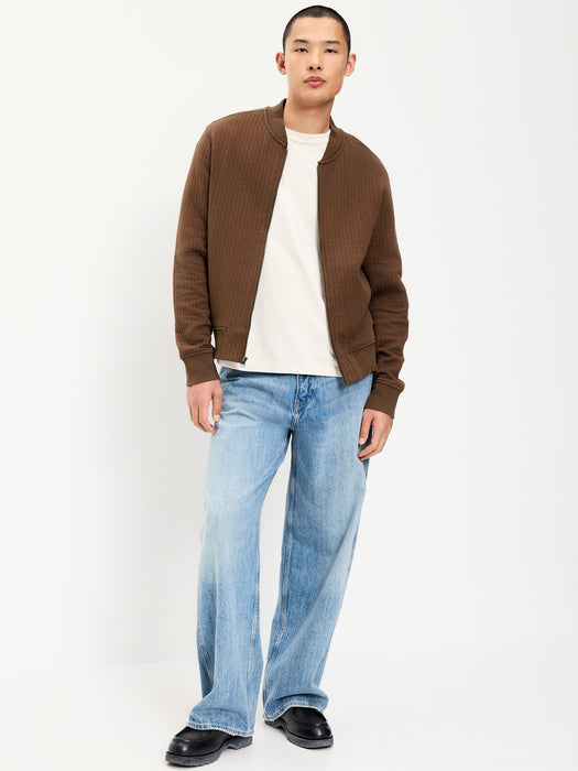 Quilted Fleece Bomber Jacket