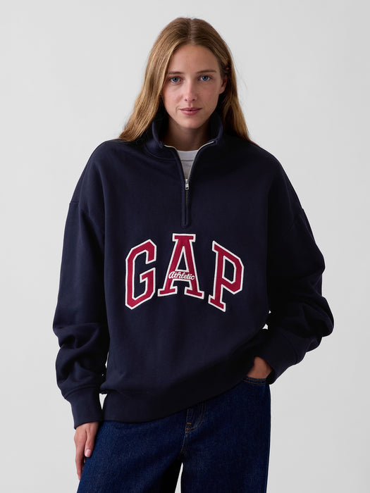 Heavyweight Oversized Logo Half-Zip Pullover