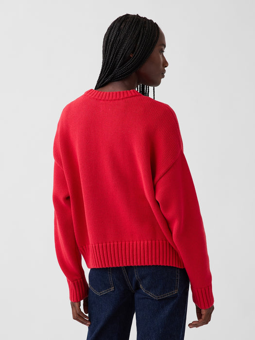 100% Cotton Oversized Crop Sweater