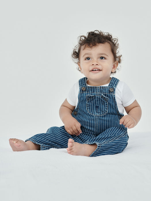 Baby Denim Stripe Brannan Bear Overalls