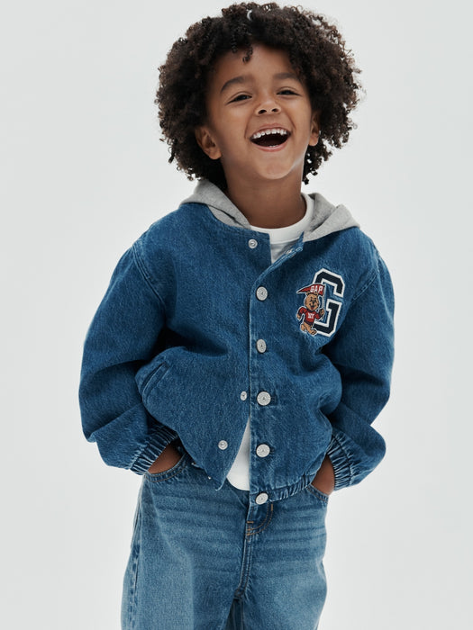 Baby & Toddler Denim Varsity Bomber Jacket