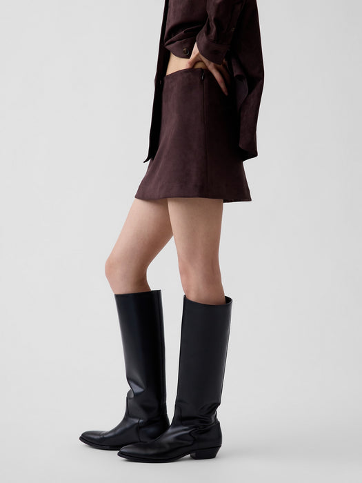 Vegan Suede Mini Skort
