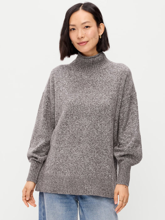 SoSoft Mock-Neck Tunic Sweater