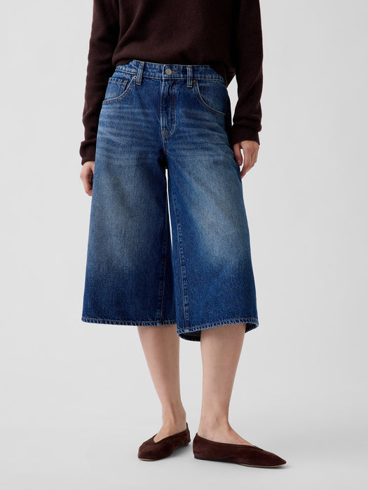 Mid Rise Culotte Jeans