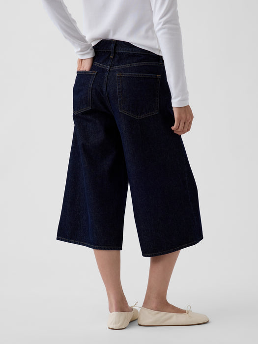Mid Rise Culotte Jeans