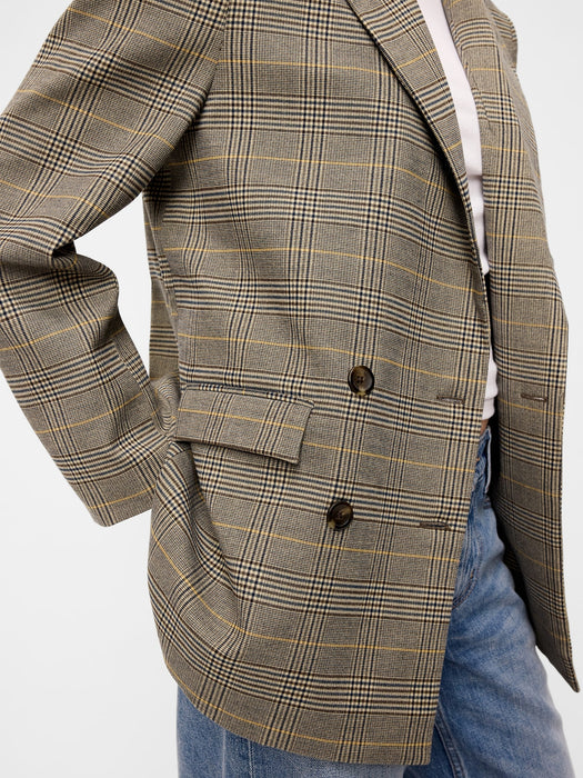 Oversized Twill Double-Breasted Blazer