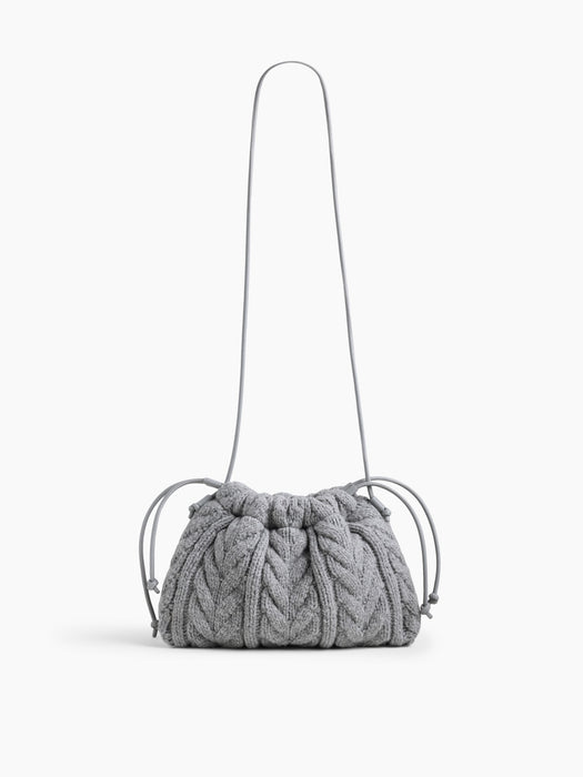 CashSoft Cable-Knit Pouchette