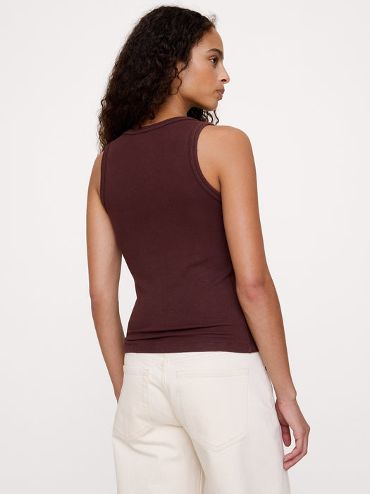 Ribbed Scoop-Neck Tank